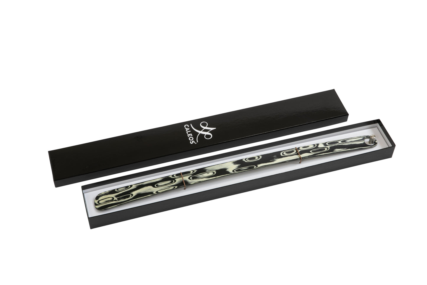 Holzschuhlöffel CALEOS Black Bubble Hochglanz lackiert