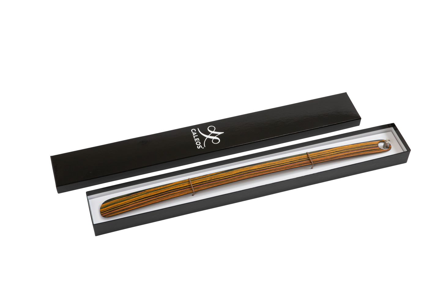 Holzschuhlöffel CALEOS Color Stripes Hochglanz lackiert