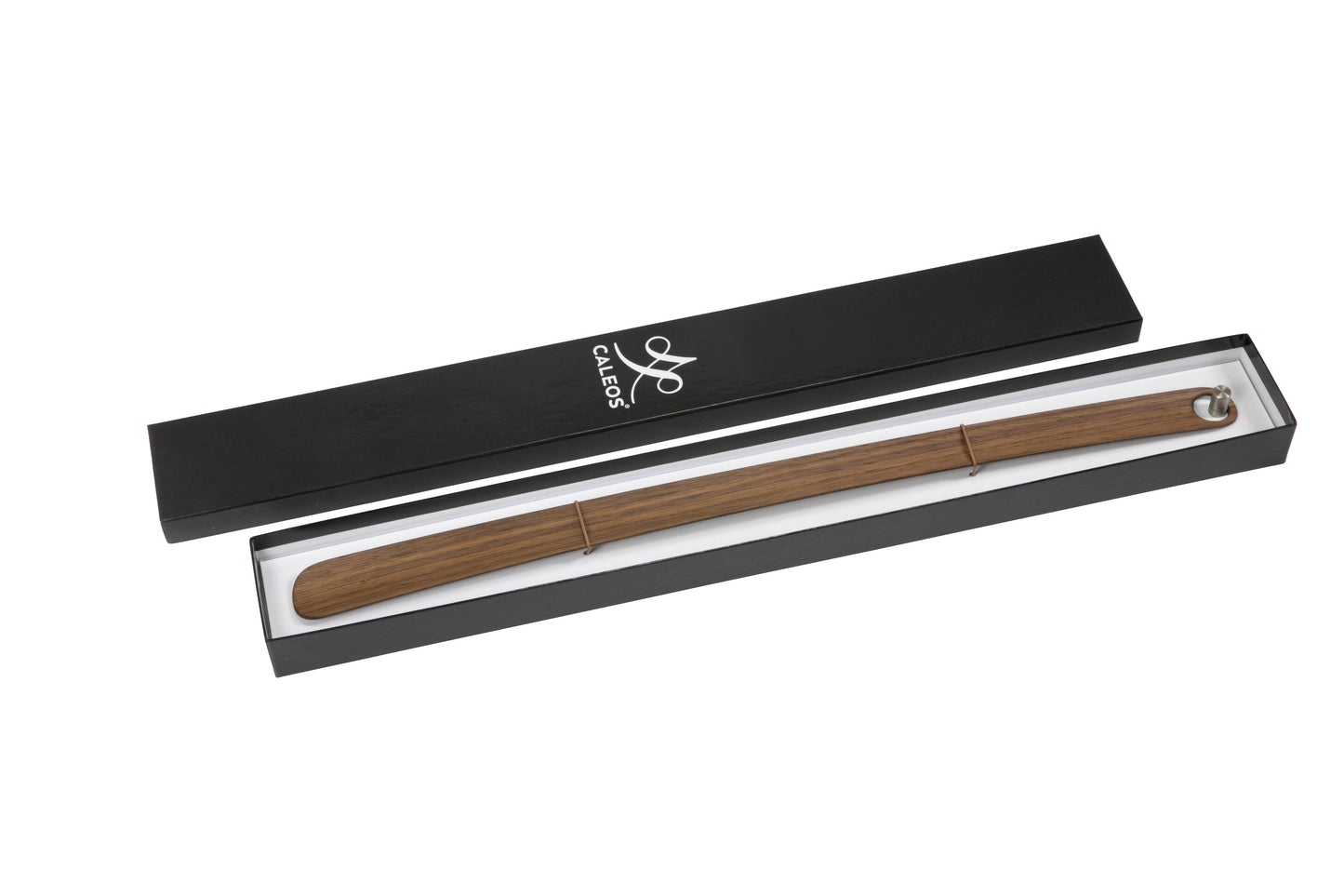 Holzschuhlöffel CALEOS Nussbaum Hochglanz lackiert